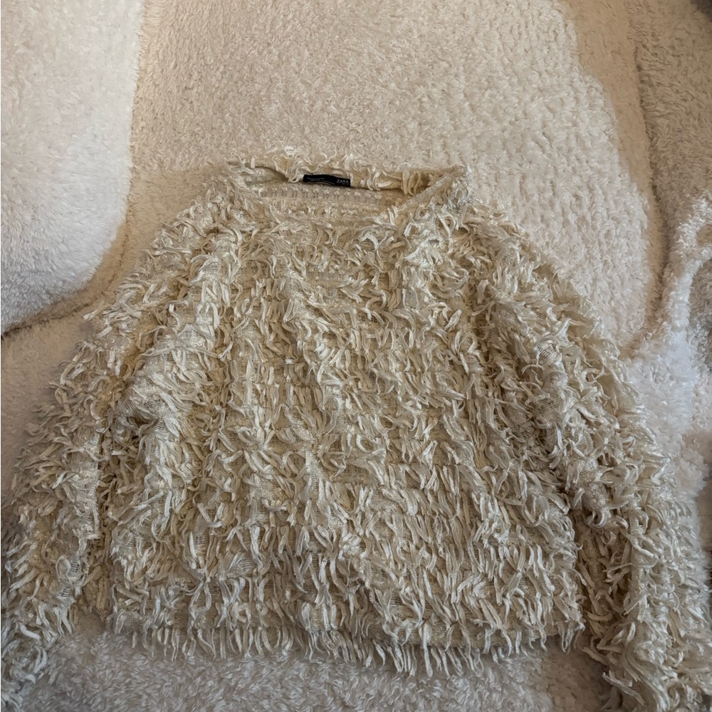 Zara Textured Cream Sweater